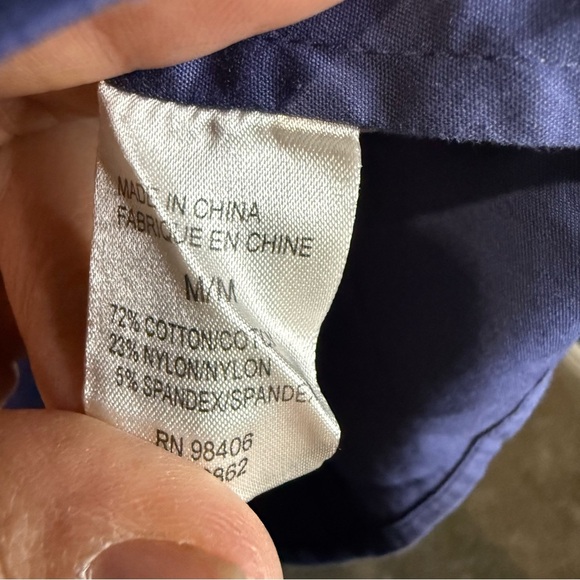 Theory Blue Button Down Shirt Classic Tailored Fit cotton blend size M - Picture 4 of 9